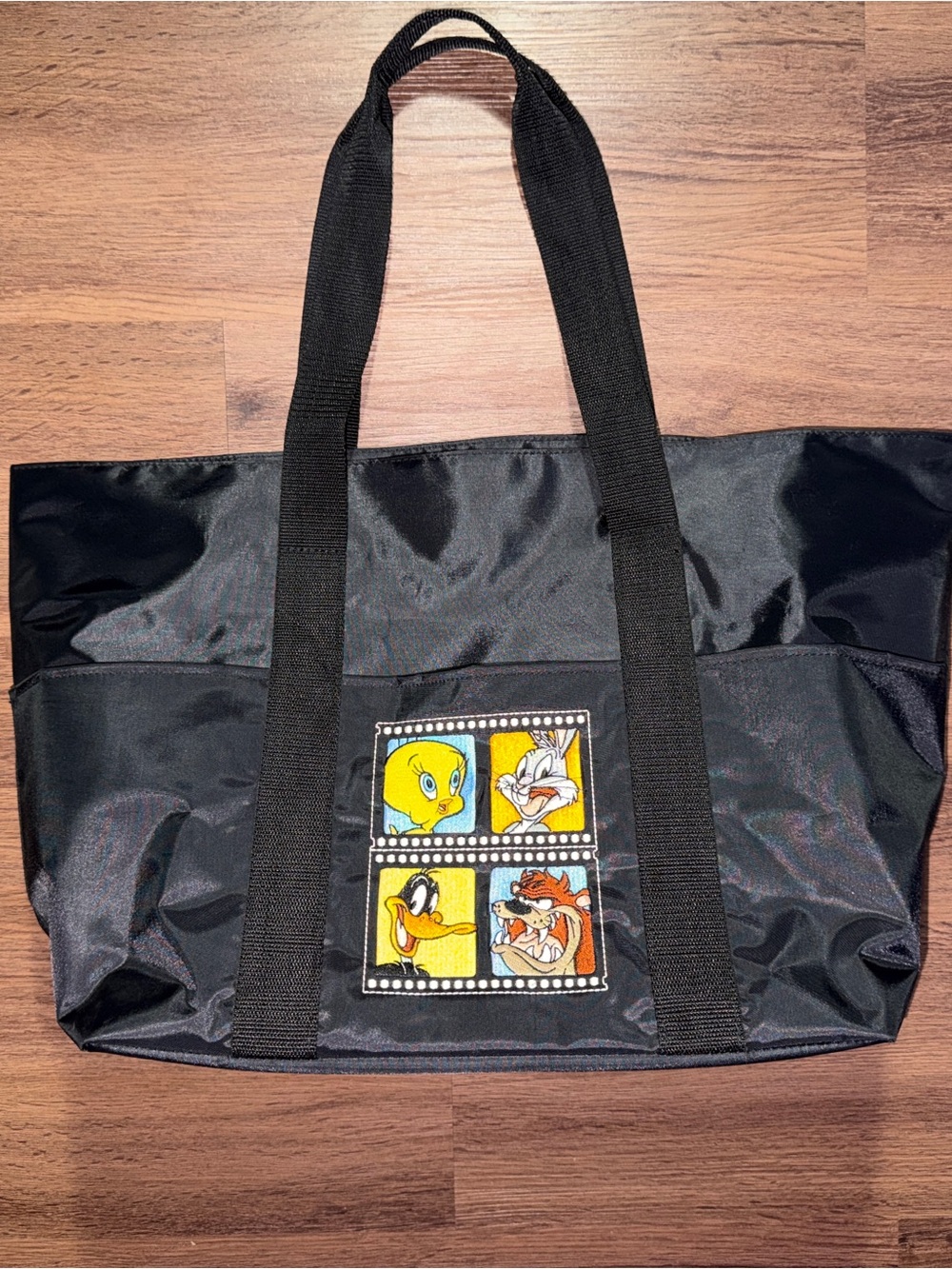 Vintage 90s Looney Tunes Black Strip Tote Bag